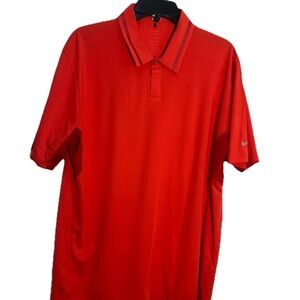 Tiger Woods Collection Nike Dri fit Men's Polo Shirt L Large Red